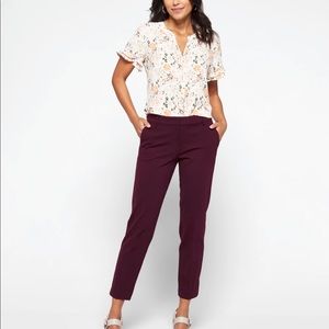 LIVERPOOL RENEE STRAIGHT LEG PANT DARK PURPLE